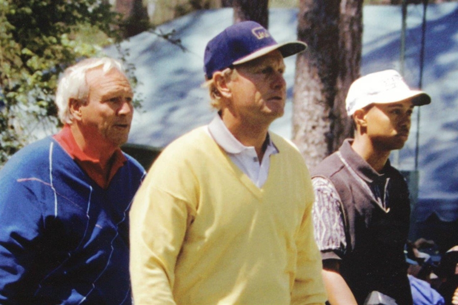Arnold Palmer, Jack Nicklaus, & Tiger Woods 16x20 Mounted 1996 Photo