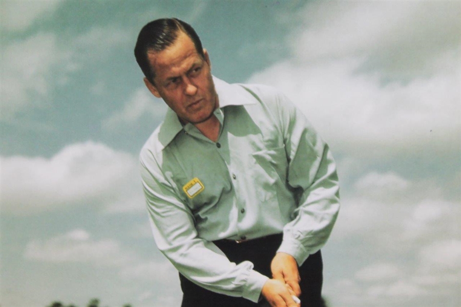 Bobby Jones 'Putting at Augusta National' Mounted 16x20 Color Photo
