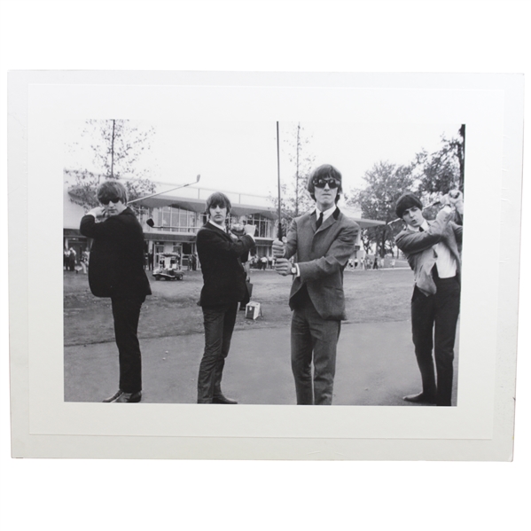 The Beatles with Golf Clubs Black & White Mounted 16x20 Photo