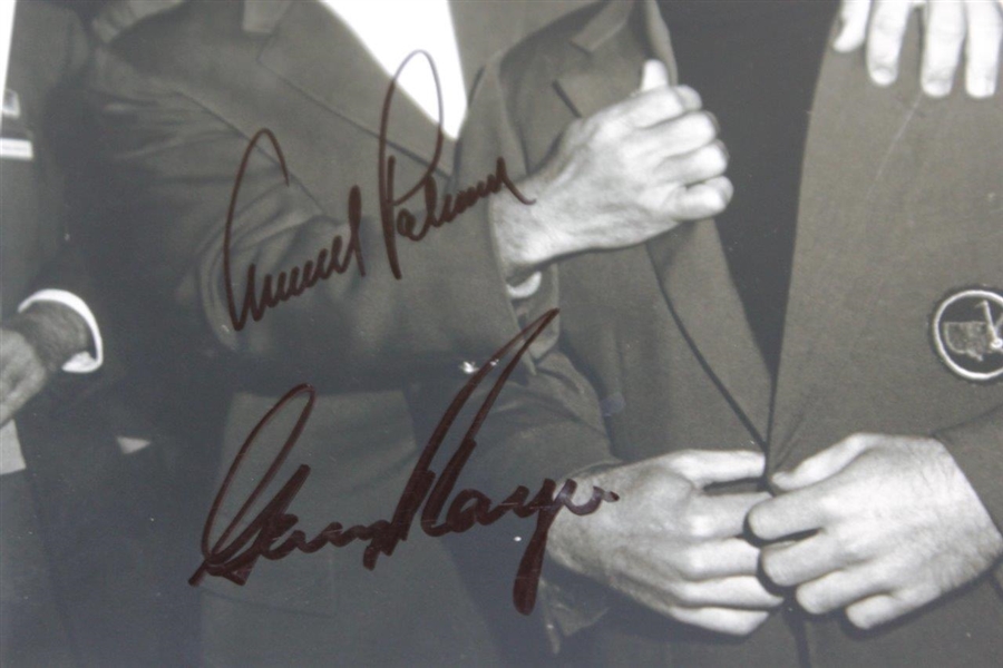 Arnold Palmer & Gary Player Signed B&W Photo - 1961 Green Jacket Ceremony JSA ALOA
