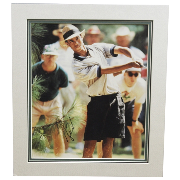 Tiger Woods Vintage Signed US Amateur Photo - Matted JSA ALOA