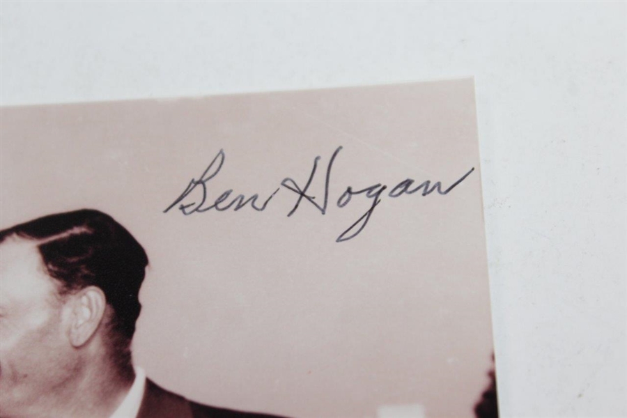 Ben Hogan & Sam Snead Signed Sepia Photo Shaking Hands in Front of Bobby Jones JSA ALOA