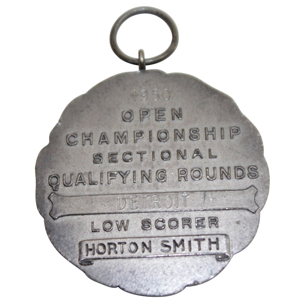 Horton Smith's 1950 US Open Championship Sectional Qualifying Rounds Detroit Low Scorer Medal