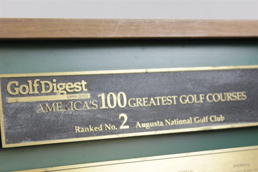 Golf Digest' 'America's 100 Greatest Golf Courses' Ranking Display For Augusta National Golf Club at No. 2