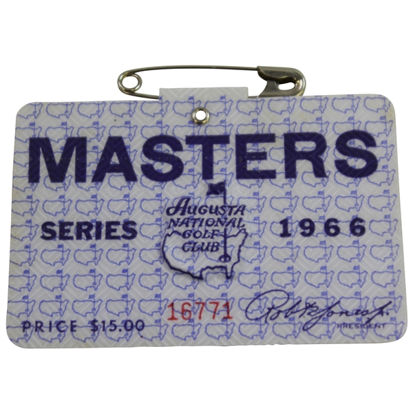 1966 Masters Tournament SERIES Badge #16771 - Jack Nicklaus Winner
