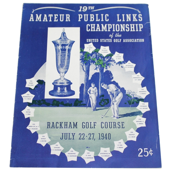 1940 US Amateur Public Links Championship at Rackham GC Official Program