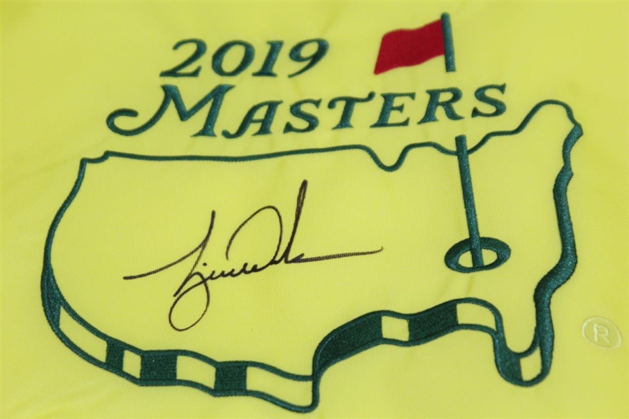 Tiger Woods Signed 2019 Masters Embroidered Flag Ltd Ed 576/1000 UDA #BAM54561