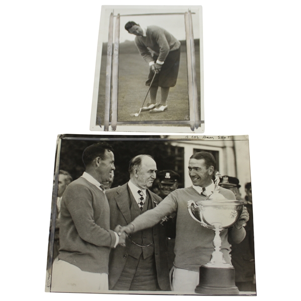 Two 1920's Wire Photo's - Course Record at Brae Burn & Espinosa Trophy Shot