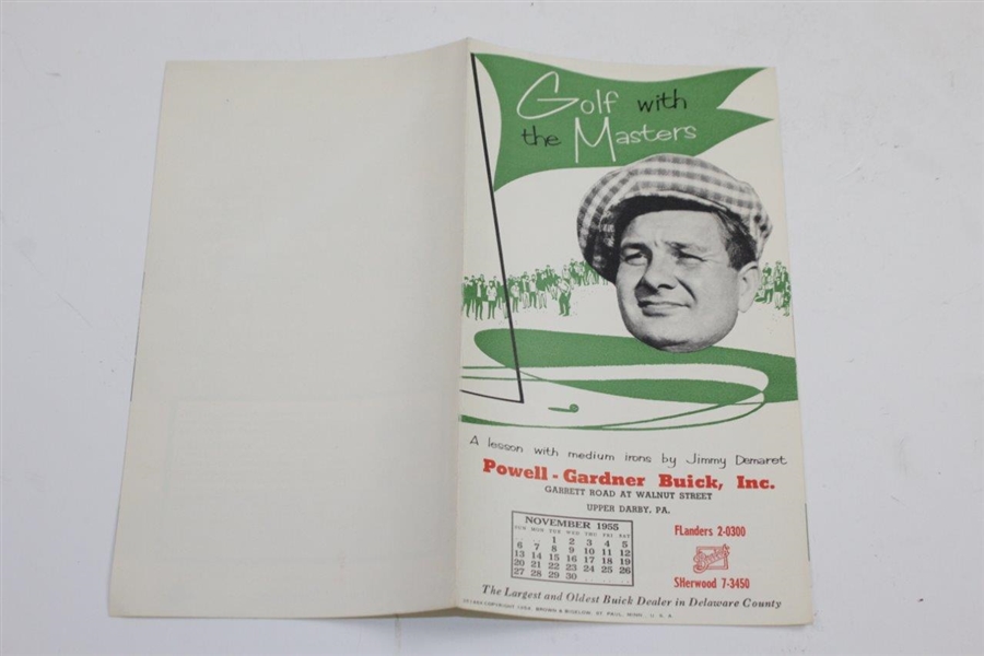 Six (6) 1955 'Golf with the Masters' Brochures - Demaret, Middlecoff, Mangrum, & others