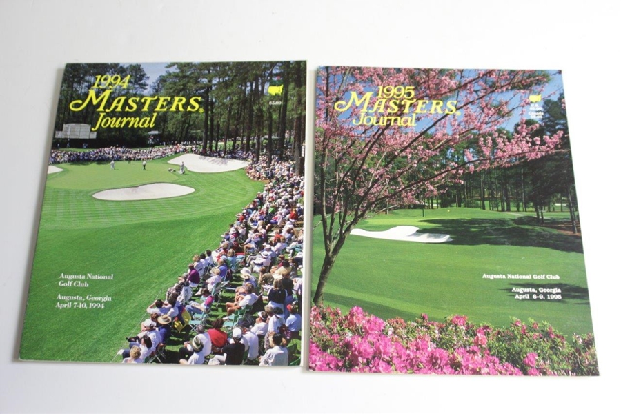 Eight (8) Masters Tournament Journals - 1991, 1992(x2), 1993-1995, 2001-2002