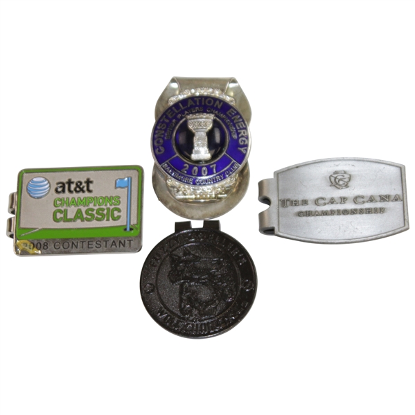 Four (4) Contestant Money Clips - Constellation Energy, Cap Cana, AT&T Champs Classic, & Wolf Challenge