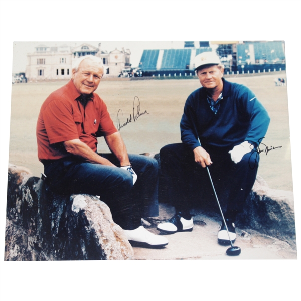 Arnold Palmer & Jack Nicklaus Signed 16x20 Swilcan Photo - Wayne Beck Collection JSA ALOA