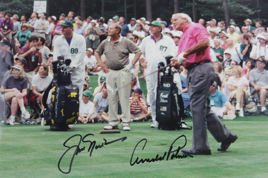 Arnold Palmer & Jack Nicklaus Signed Augusta National Tee-Box Photo - Wayne Beck Collection JSA ALOA