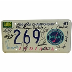 Big 3 Palmer, Nicklaus, Player & others Signed 1991 PGA License Plate - Wayne Beck Collection JSA ALOA