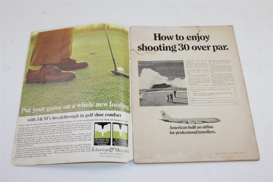 Arnold Palmer & Jack Nicklaus Signed 1966 Golf Digest Magazine - Wayne Beck Collection JSA ALOA