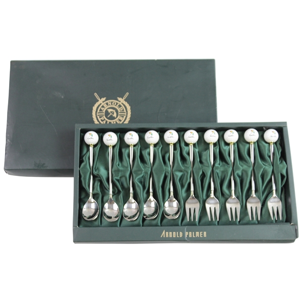 Classic Arnold Palmer Complete 10pc Spoon/Fork Set in Original Box - Wayne Beck Collection