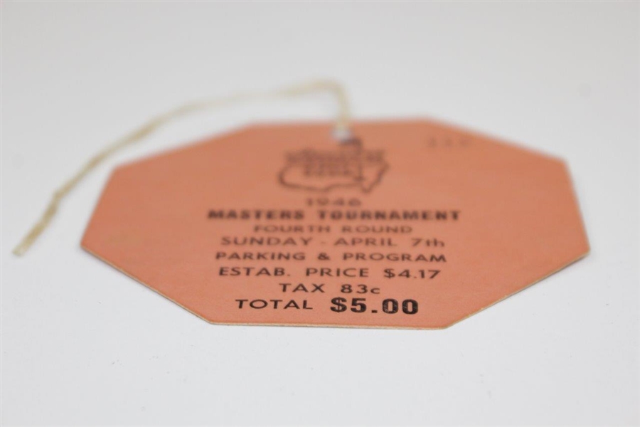 1946 Masters Tournament FINAL Rd Sunday Ticket #112 - Low Number & Great Condition