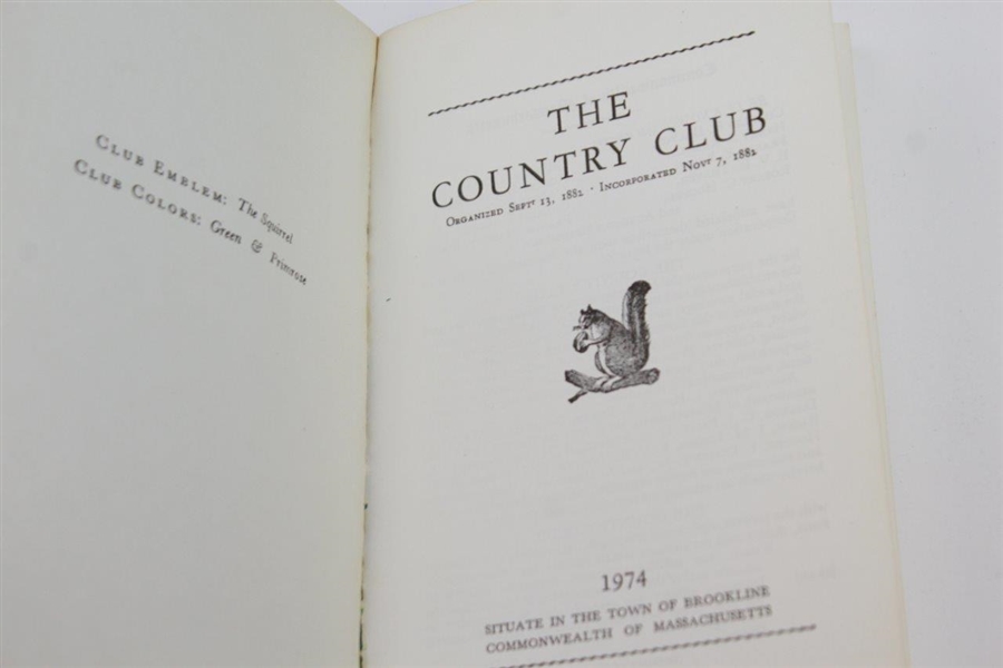 1974 'The Country Club' Brookline Club History Book
