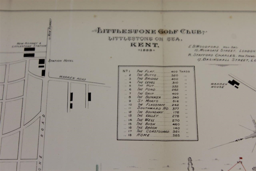 1880's Map of Littlestone Golf Links Designed by W. Laidlow Purves - Duinn & Braid Revised Later