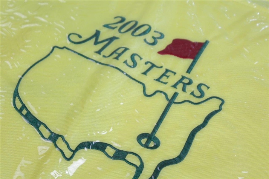 1999, 2000, & 2003 Masters Tournament Embroidered Flags in Original Plastic Sleeves