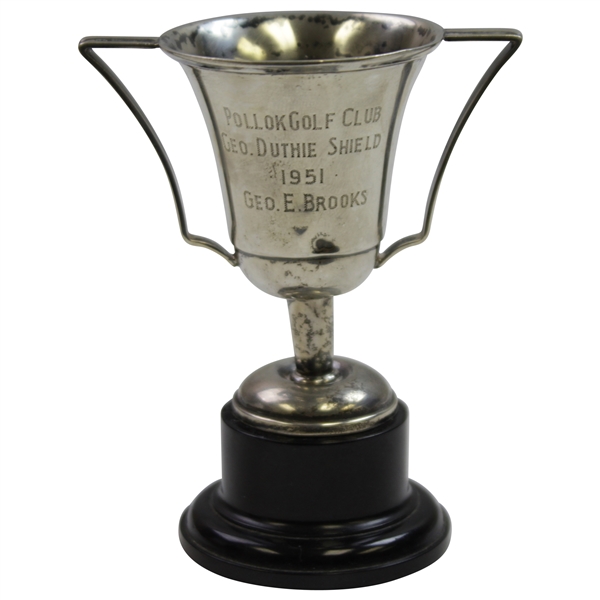 1951 Pollock Golf Club Sterling Silver Geo. Duthie Shield Trophy Won by Geo. E. Brooks