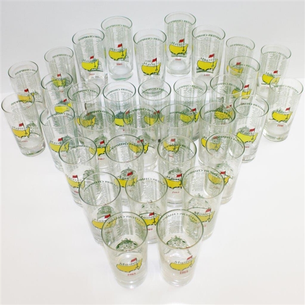 1983-2012 Thirty (30) Consecutive Years Masters Souvenir Glasses with Three Duplicates