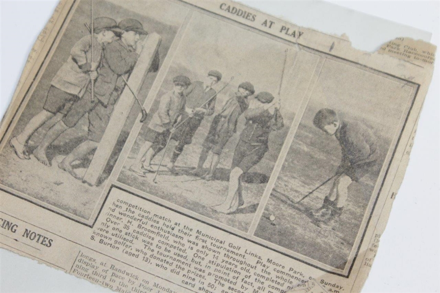 'Caddies at Play' Original Photo Plus Newspaper Clipping - Victor Forbin Collection