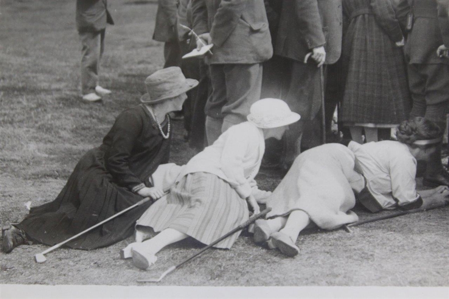Women Spectators Stooping to Watch at St. Andrews Daily Mirror Photo - Victor Forbin Collection