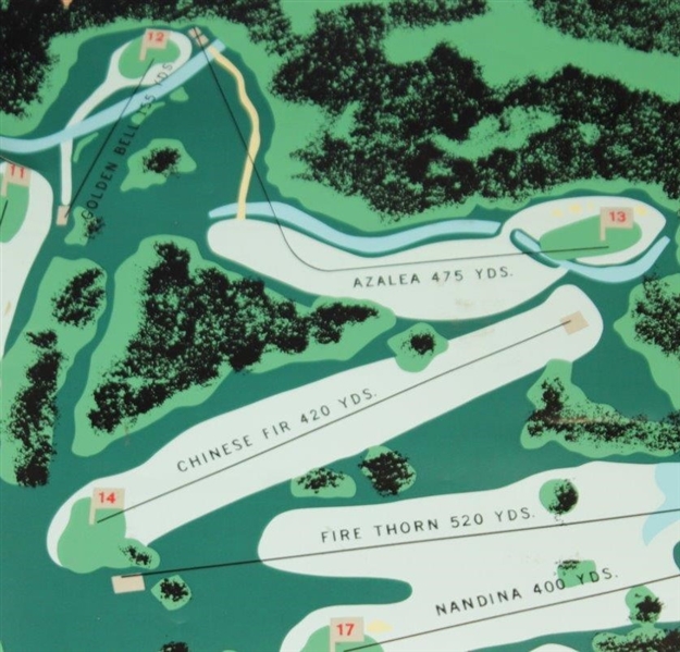 Original 1966 Augusta National Golf Club 'Scene of the Masters Tournament' Aerial Layout Advertising