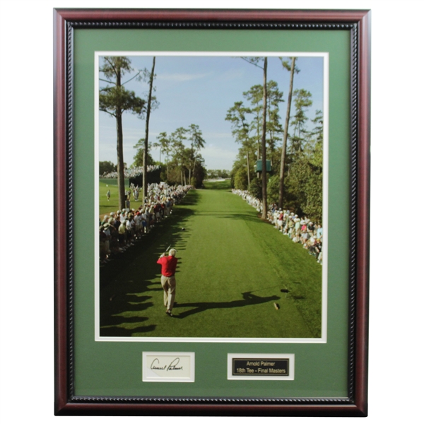 Arnold Palmer Signed Cut with '18th Tee - Final Masters' Photo Display - Framed JSA ALOA
