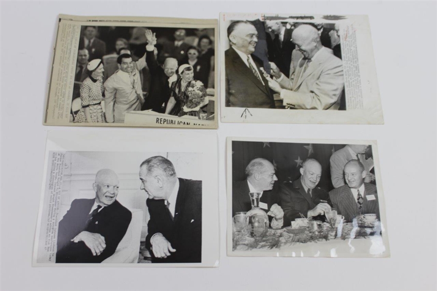 Twenty (20) President Eisenhower 1950's Military & Presidential Wire Photos with Some Golf