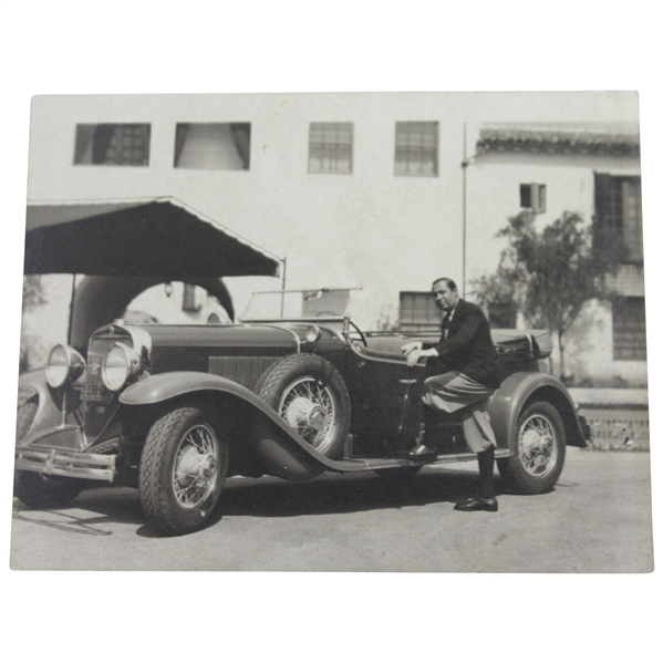 Original Photo of Walter Hagen with His Rolls Royce From His Estate with Letter - Used in Book