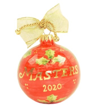 2020 Masters Red Handpainted Ceramic Holiday Ornament