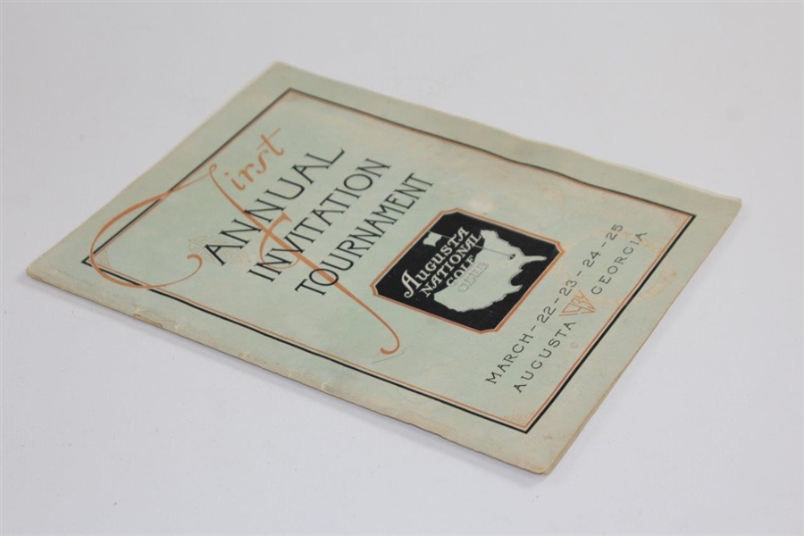 1934 Augusta National Invitation Tournament Program (First Masters) - New Find Sourced From Original Member!