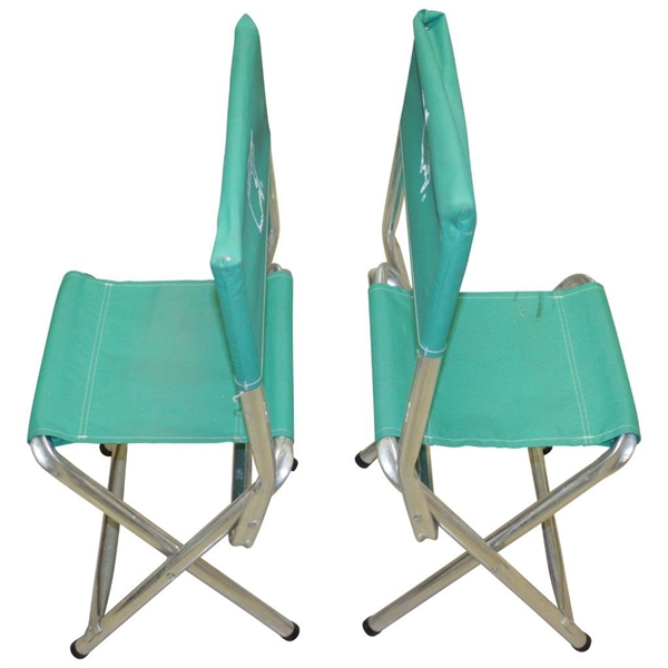 Two 1996 Masters Tournament Green Fold-Up Aluminum Chairs
