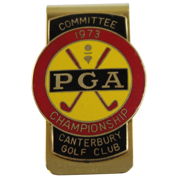 1973 PGA Championship at Canterbury GC Committee Badge - Jack Nicklaus Winner