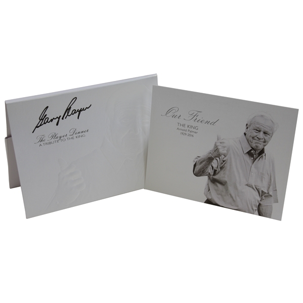 Gary Player Signed 'The Player Dinner - A Tribute to the King - Our Friend' Arnold Palmer