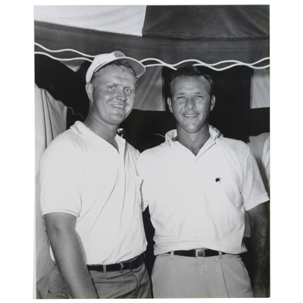 Arnold Palmer & Jack Nicklaus 16x20 B&W Photo - 1962 US Open Playoff