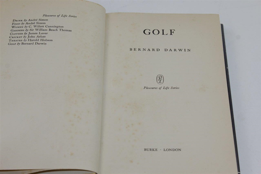 1954 'Golf: Pleasures of Life Series' Book with Uncommon Dust Jacket
