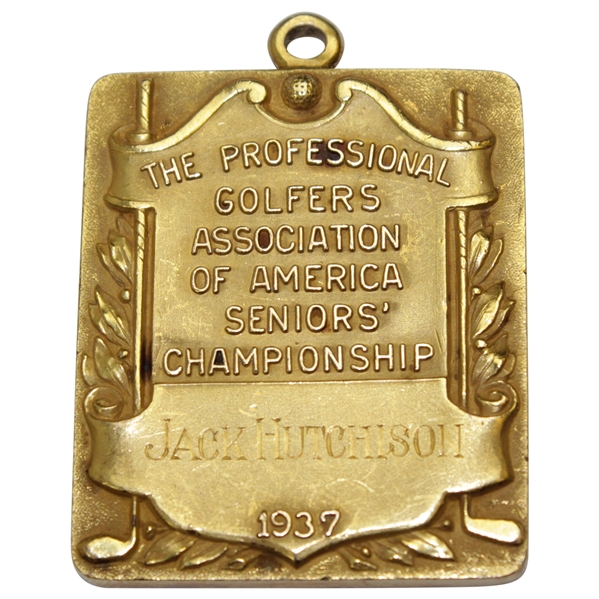 1937 PGA Senior Championship at Augusta National Champions Gold Medal Won by Jock Hutchison