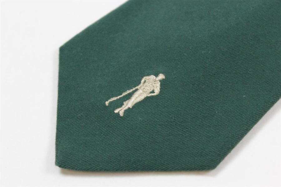 Payne Stewart's Personal 'Payne Stewart' with Silhouette Logo Necktie - Hunter Green