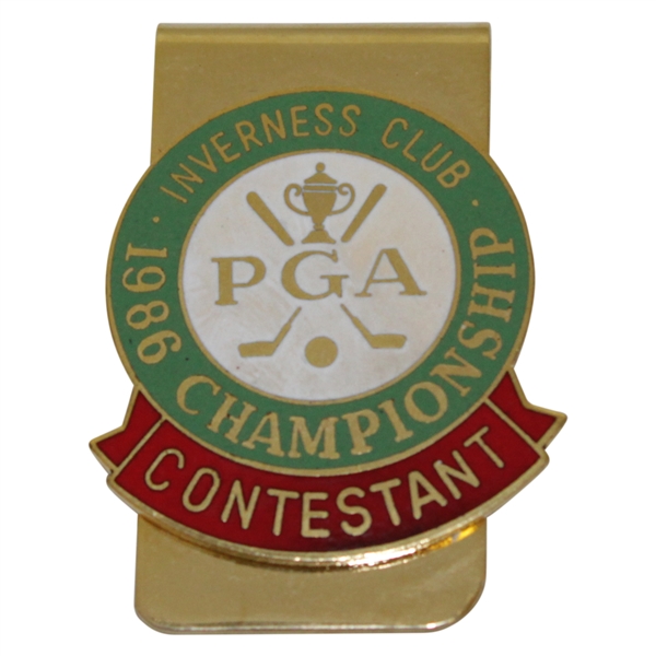 Payne Stewart's 1986 PGA Championship at Inverness Club Contestant Badge/Clip
