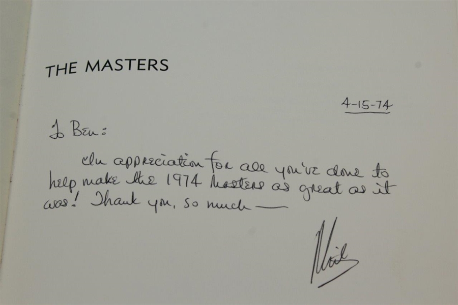Phil Wahl Signed 'Masters: Profile of a Tournament' Book JSA ALOA