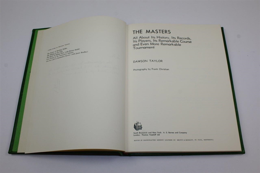 Phil Wahl Signed 'Masters: Profile of a Tournament' Book JSA ALOA