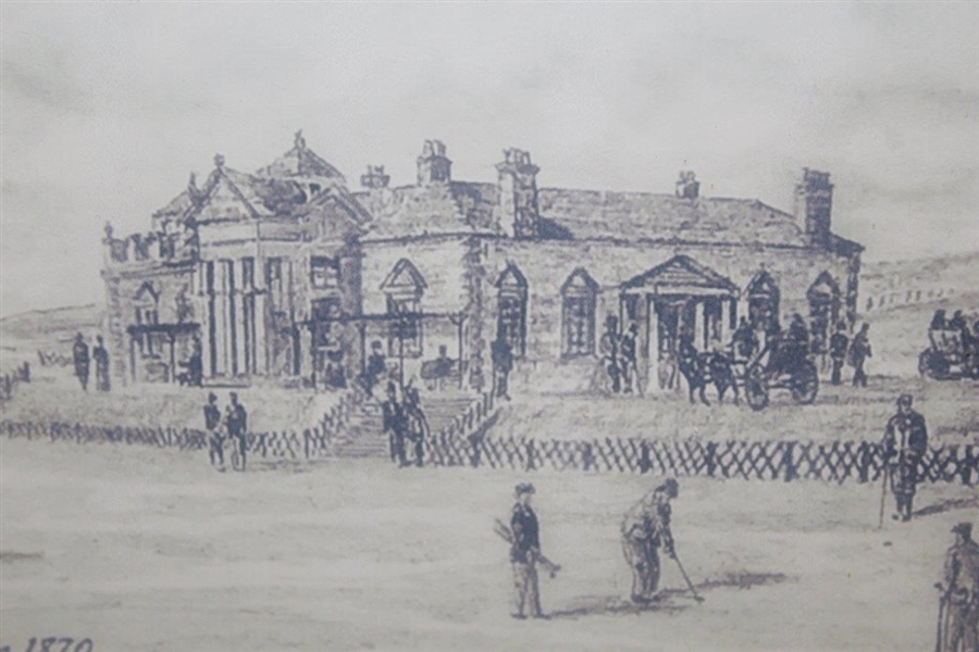 The Royal & Ancient Clubhouse 'Circa 1870' by Artist Bill Waugh - Signed Print - Framed JSA ALOA