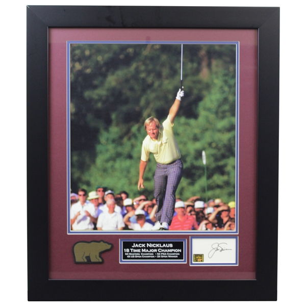 Jack Nicklaus on 1986 The Masters Framed 16x20 Photo with Signed Cut - Golden Bear Hologram