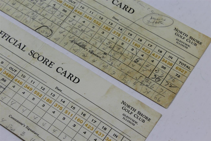 Two Original 1933 US Open at North Shore Scorecards - Unique