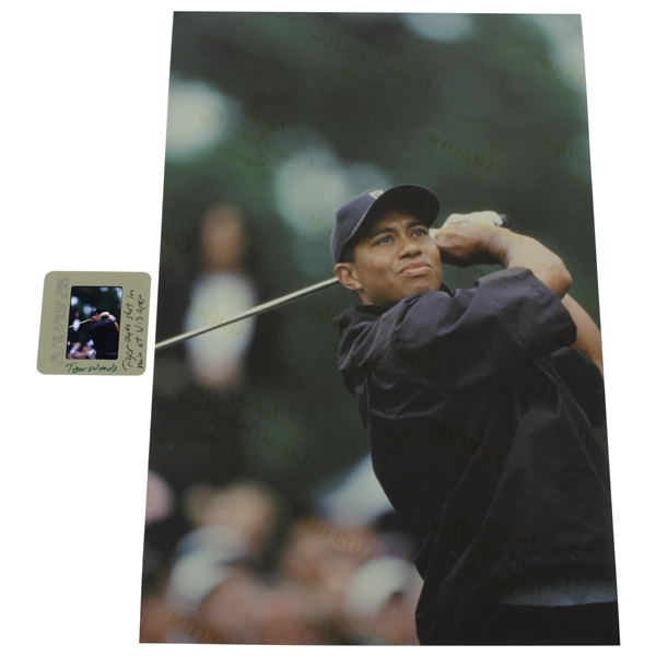 Tiger Woods Origina 2002 US Open Color Slide & Print - Comes with Photo Rights