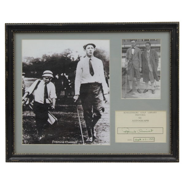 Francis Ouimet Signed Cut with Photo Display - Framed JSA ALOA