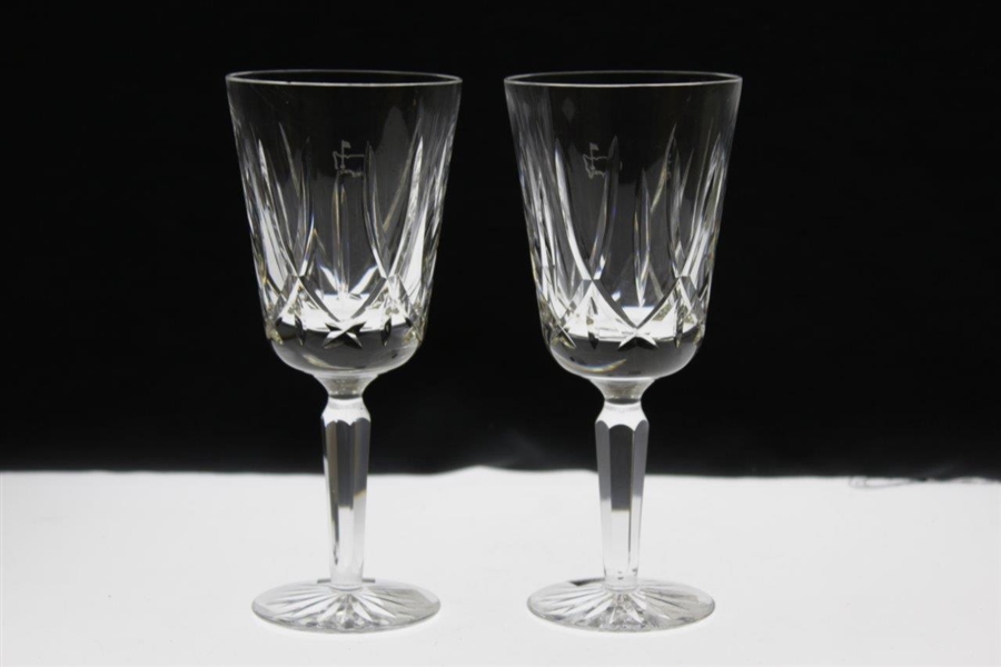 Pair of Augusta National Golf Club Masters Logo Masters Tournament Waterford Crystal Glasses